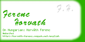 ferenc horvath business card