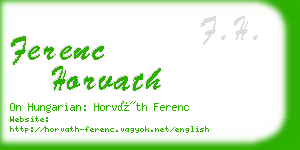 ferenc horvath business card